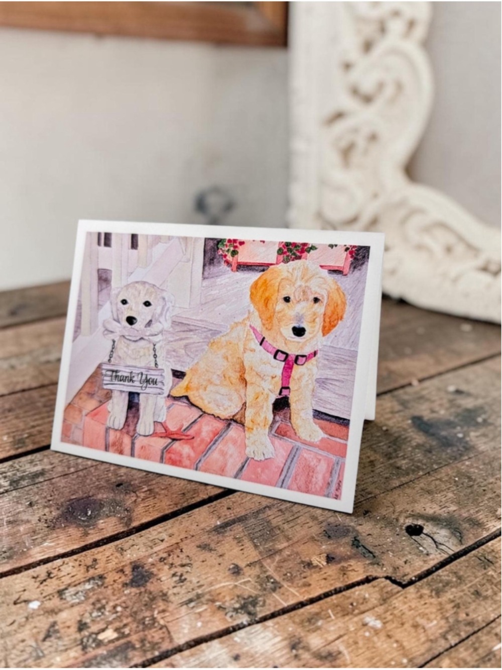 Set Of 12 Emme Says Thank You Watercolor Notecards 4.25 x 5.5